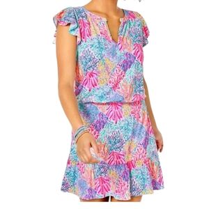 Lilly Pulitzer Ravi Romper Multi Splashdance Floral Print Size  Small